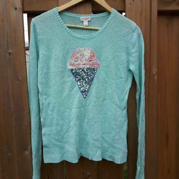 Cat & Jack Ice Cream Glitter Sweater XL 14/16 - Picture 1 of 4